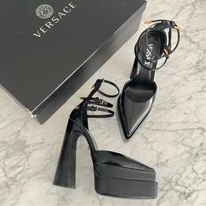 VERSACE Aevitas Black Nero Platform Heels